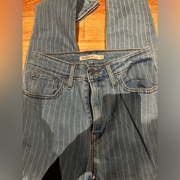 Levi’s denim skinny jeans women high waisted 721 sapphire stripe 26x30 - Picture 8 of 12